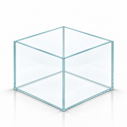 Terra-Natur Aquarium 25 × 25 × 20 cm, 12,5 Liter, Floatglas mit transparentem Silikon