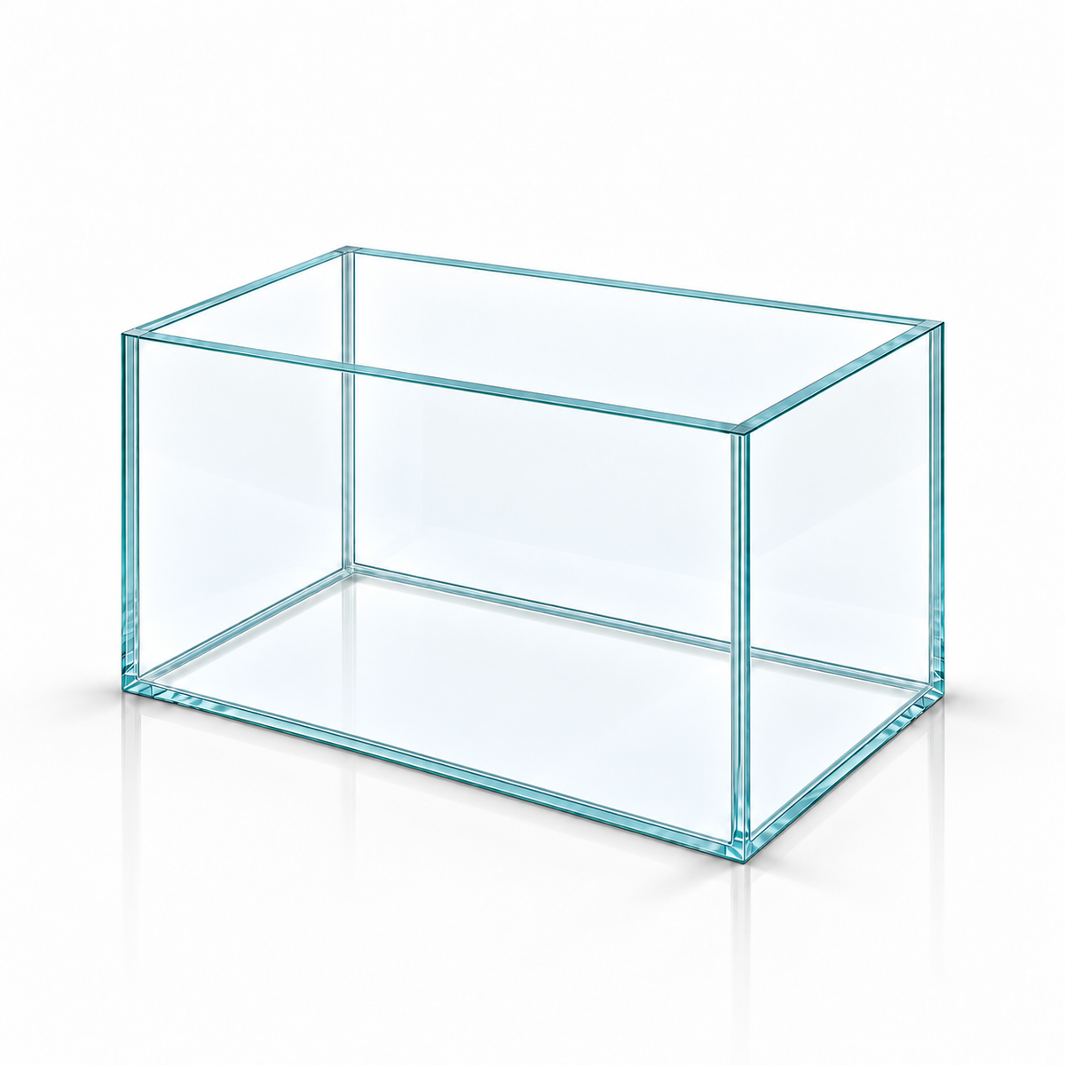 Terra-Natur Aquarium 30x20x20 cm, 12 Liter, transparentes Silikon – auf weißem Hintergrund