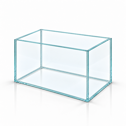 Terra-Natur Aquarium 30x20x20 cm, 12 Liter, transparentes Silikon – auf weißem Hintergrund
