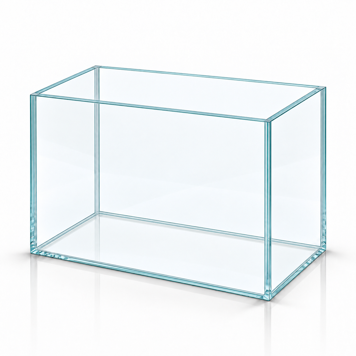 Terra-Natur Aquarium 30x20x25 cm, 15 Liter, transparentes Silikon – auf weißem Hintergrund