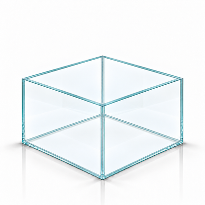 Terra-Natur Aquarium 30x30x20 cm, 18 Liter, transparentes Silikon – auf weißem Hintergrund