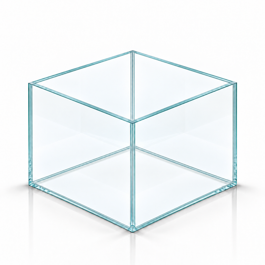 Terra-Natur Aquarium 30x30x25 cm, 22,5 Liter, transparentes Silikon – auf weißem Hintergrund