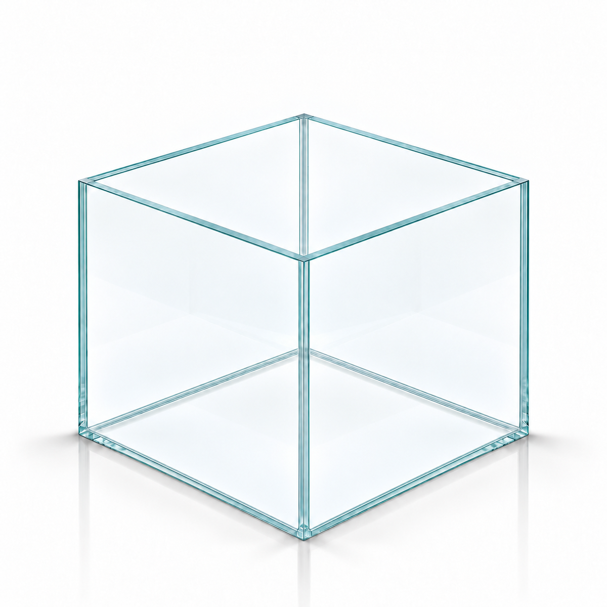 Terra-Natur Aquarium 35x35x30 cm, 36,75 Liter, transparentes Silikon – auf weißem Hintergrund