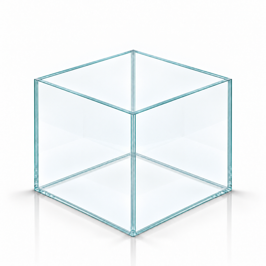 Terra-Natur Aquarium 35x35x30 cm, 36,75 Liter, transparentes Silikon – auf weißem Hintergrund