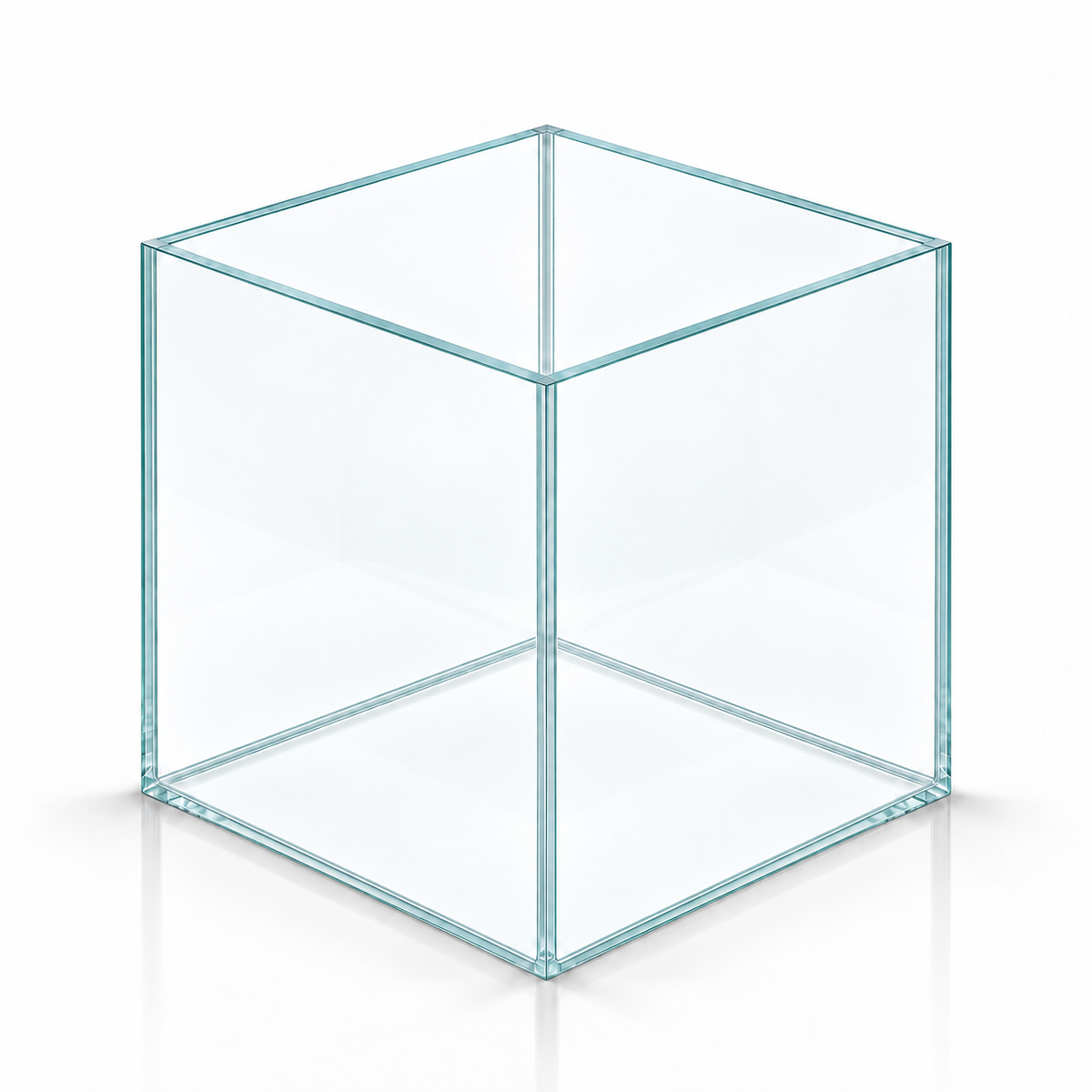 Terra-Natur Aquarium Cube 35x35x35 cm, transparentes Silikon – auf weißem Hintergrund