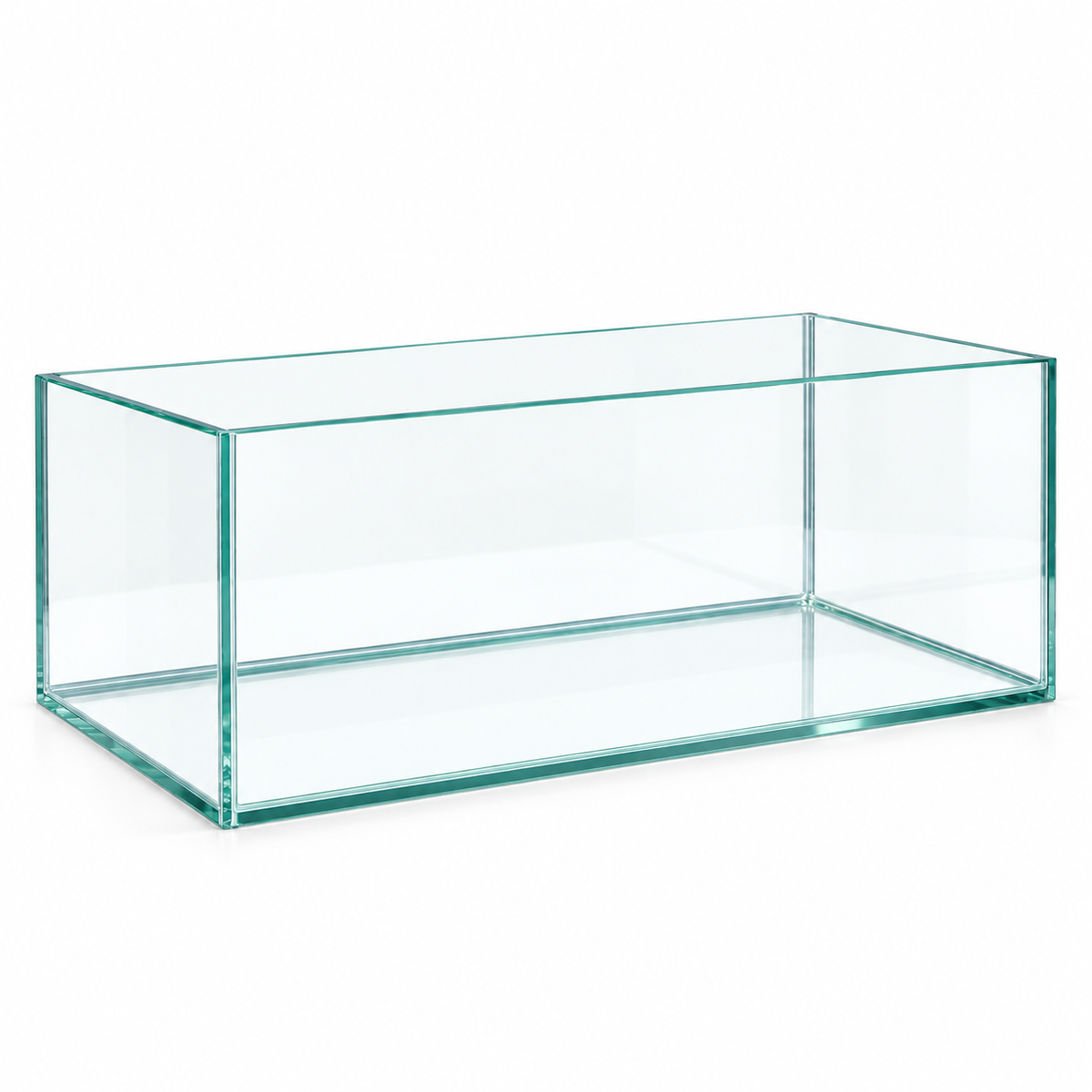 Terra-Natur Aquarium 80x30x25 cm transparent verklebt auf weißem Hintergrund