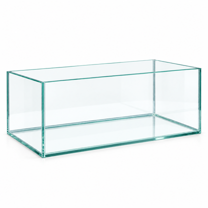 Terra-Natur Aquarium 80x30x25 cm transparent verklebt auf weißem Hintergrund