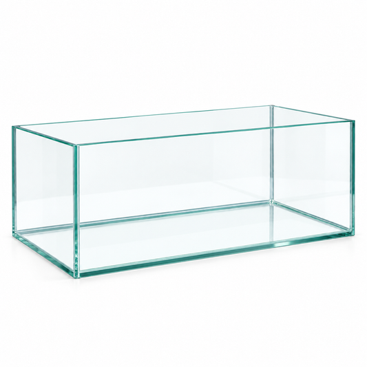 Terra-Natur Aquarium 80x30x25 cm transparent verklebt auf weißem Hintergrund
