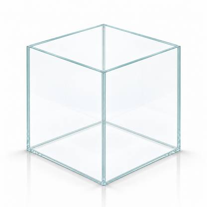 Terra-Natur Würfelaquarium 25 × 25 × 25 cm, 15,6 Liter, Floatglas mit transparentem Silikon