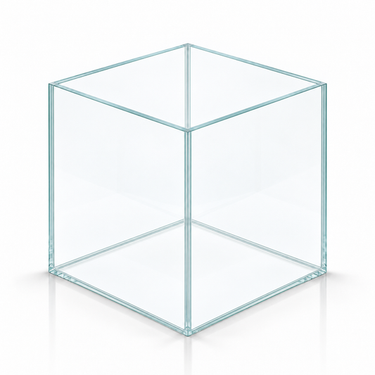 Terra-Natur Würfelaquarium 25 × 25 × 25 cm, 15,6 Liter, Floatglas mit transparentem Silikon