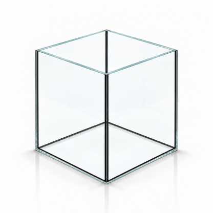 Terra-Natur Würfelaquarium 15 × 15 × 15 cm aus Floatglas mit schwarzem Silikon
