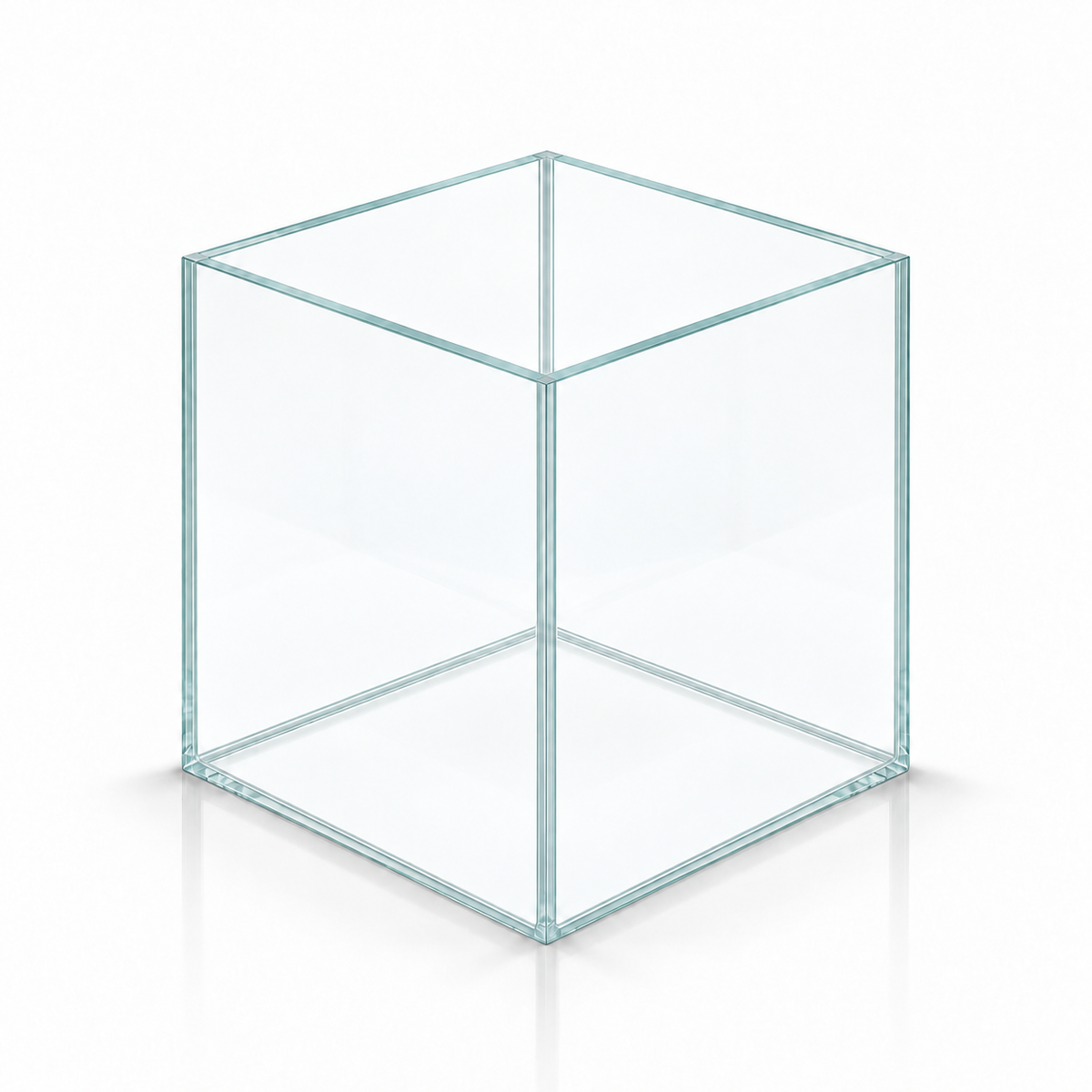 Terra-Natur Würfelaquarium 15 × 15 × 15 cm aus Floatglas mit transparentem Silikon
