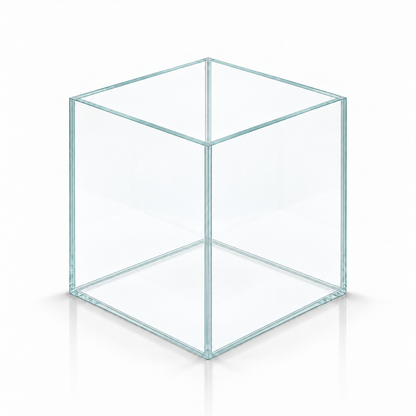 Terra-Natur Würfelaquarium 15 × 15 × 15 cm aus Floatglas mit transparentem Silikon