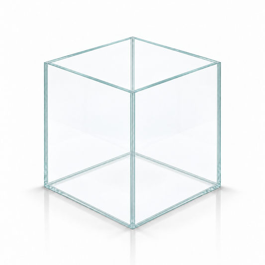 Terra-Natur Würfelaquarium 15 × 15 × 15 cm aus Floatglas mit transparentem Silikon