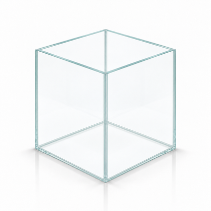 Terra-Natur Würfelaquarium 20 × 20 × 20 cm aus Floatglas mit transparentem Silikon