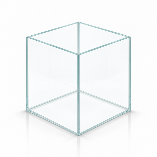 Terra-Natur Würfelaquarium 20 × 20 × 20 cm aus Floatglas mit transparentem Silikon