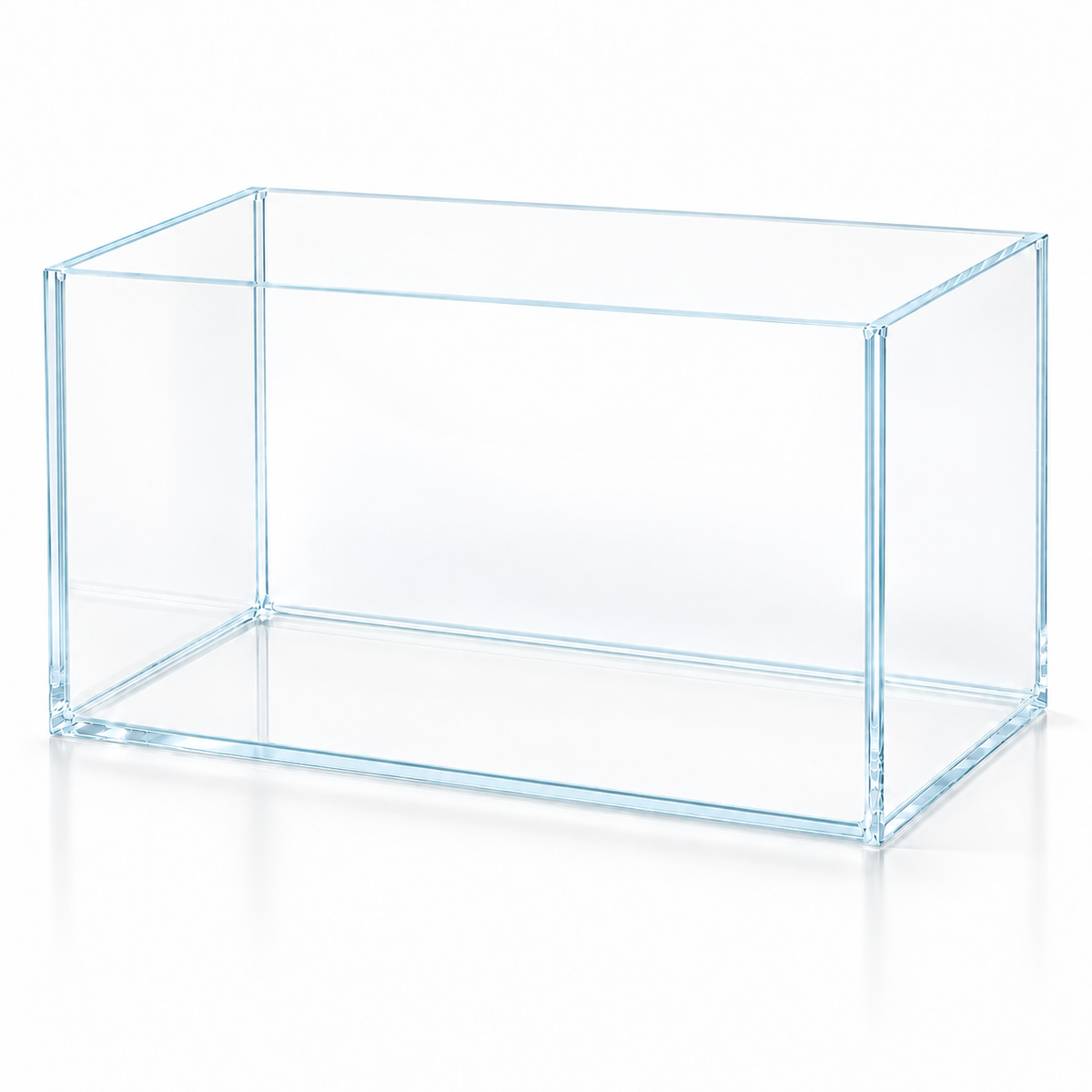 Terra-Natur Fotobecken Optiwhite 20 × 12 × 12 cm aus klarem Weißglas mit transparenter Silikonverklebung