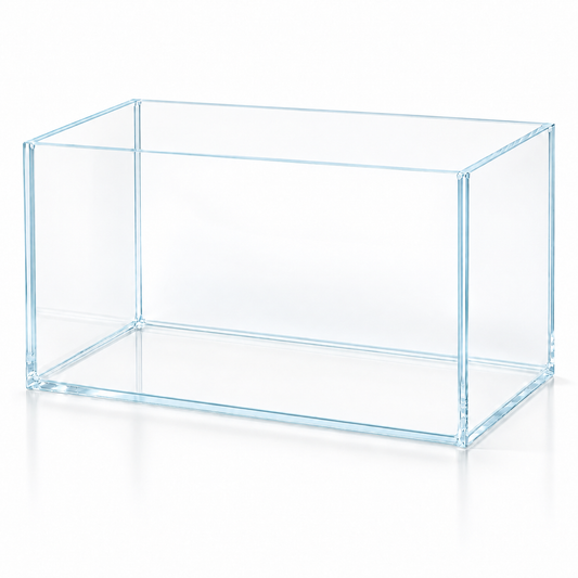 Terra-Natur Fotobecken Optiwhite 20 × 12 × 12 cm aus klarem Weißglas mit transparenter Silikonverklebung
