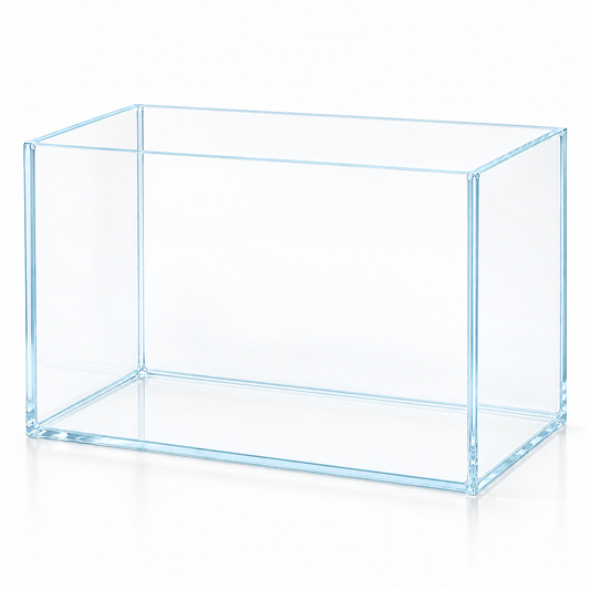 Terra-Natur Fotobecken Optiwhite 20 × 12 × 15 cm aus klarem Weißglas mit transparenter Silikonverklebung