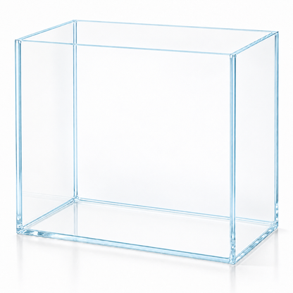 Terra-Natur Fotobecken Optiwhite 20 × 12 × 20 cm aus klarem Weißglas mit transparenter Silikonverklebung