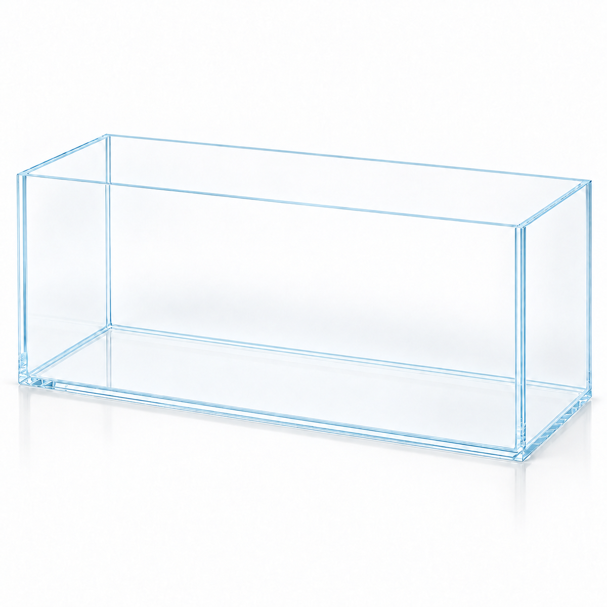 Terra-Natur Fotobecken Optiwhite 30 × 12 × 12 cm aus klarem Weißglas mit transparenter Silikonverklebung