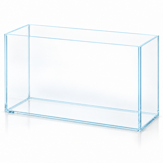 Terra-Natur Fotobecken Optiwhite 30 × 12 × 20 cm aus klarem Weißglas mit transparenter Silikonverklebung