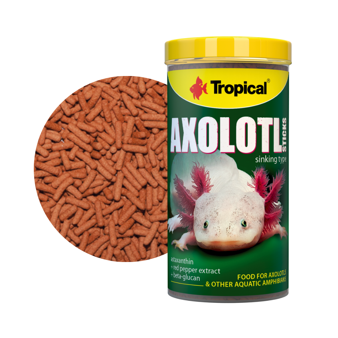 Tropical Axolotl Sticks – vollständige Dose mit Futtersticks