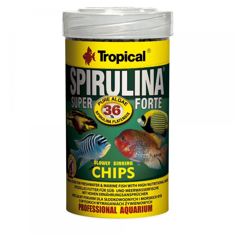Tropical Super Spirulina Forte Chips – vollständige Dose, 36 % Spirulina