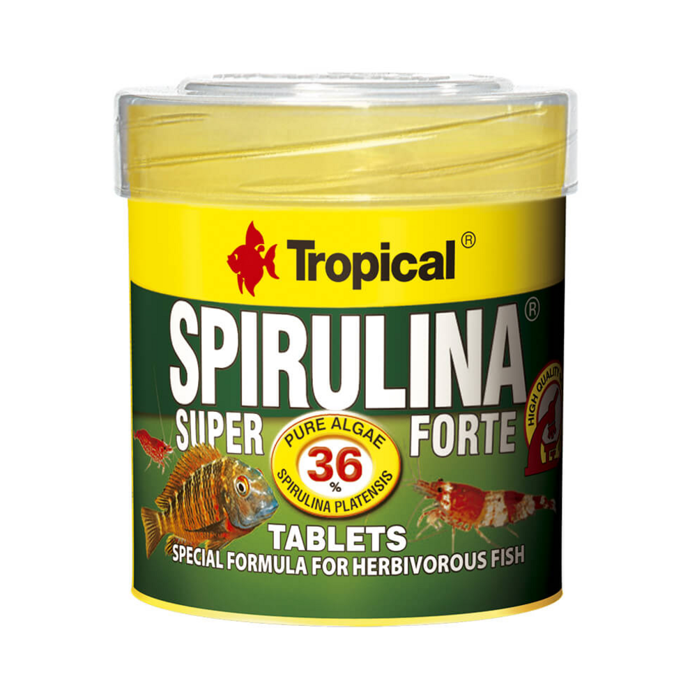 Tropical Super Spirulina Forte Tablets – vollständige 50-ml-Dose
